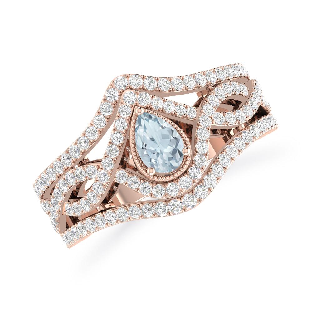 Rose Gold - Aquamarine