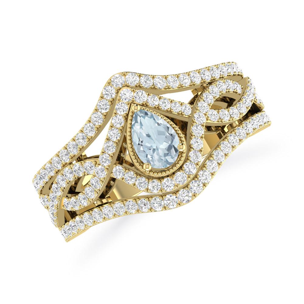 Yellow Gold - Aquamarine