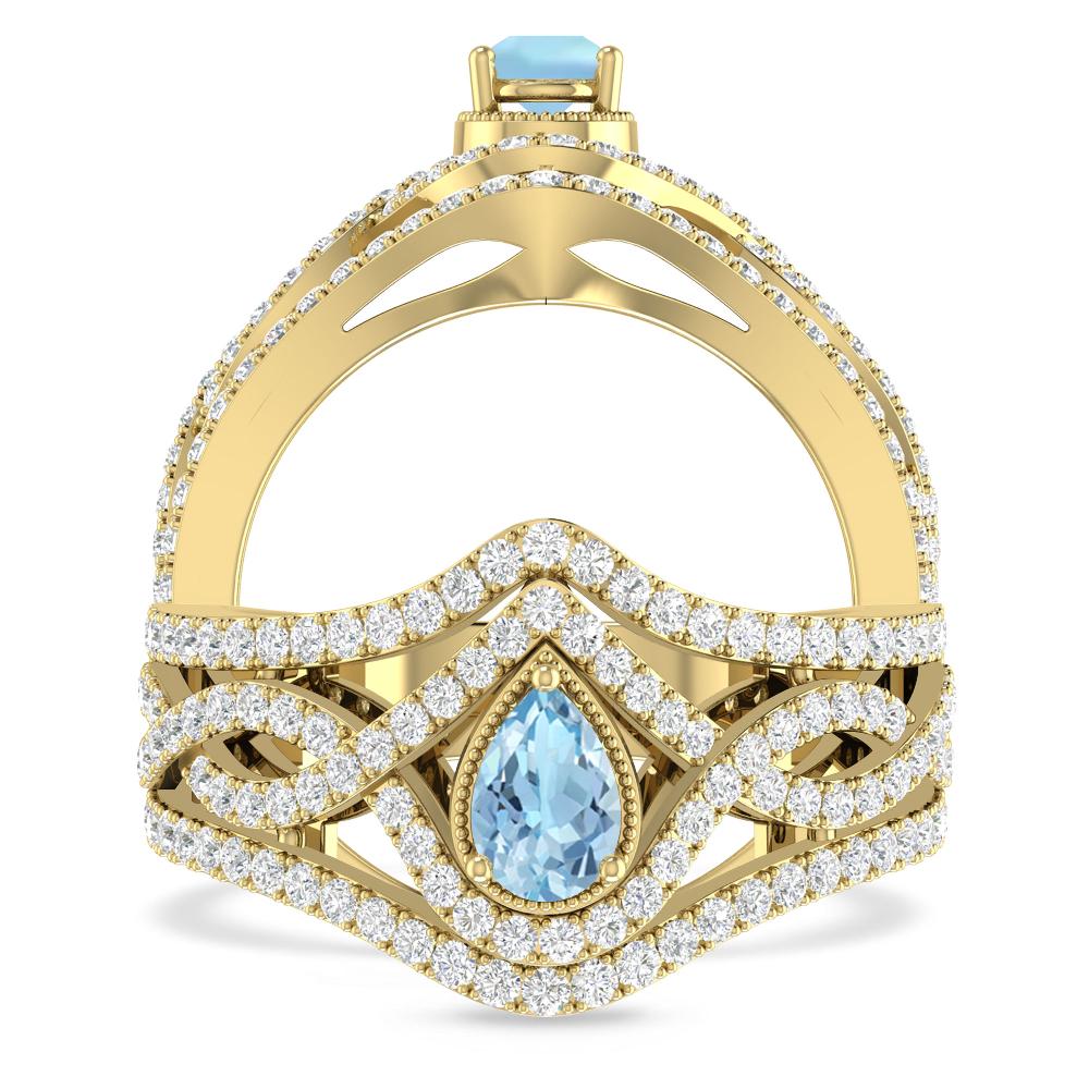 Yellow Gold - Aquamarine