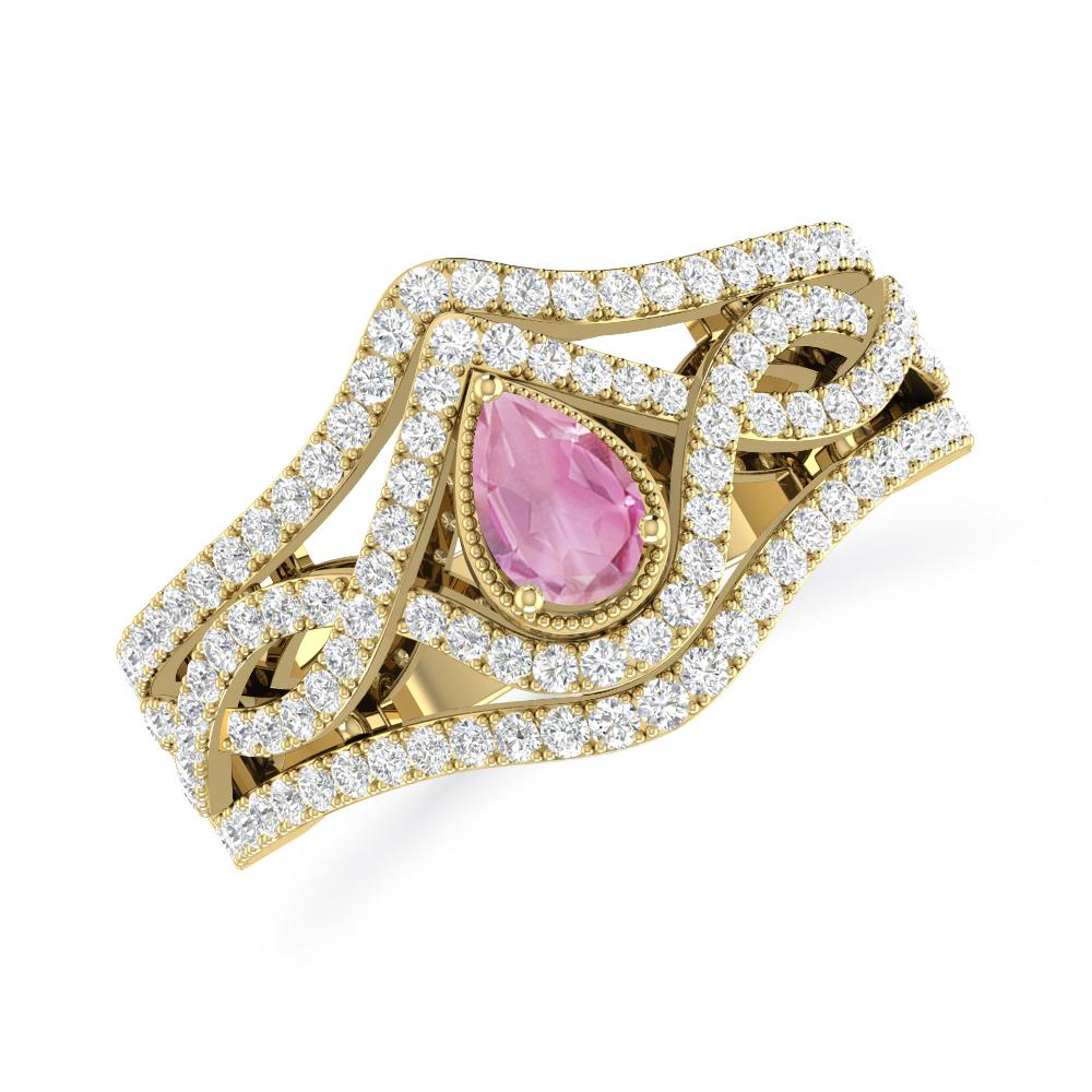 Yellow Gold - Pink Tourmaline