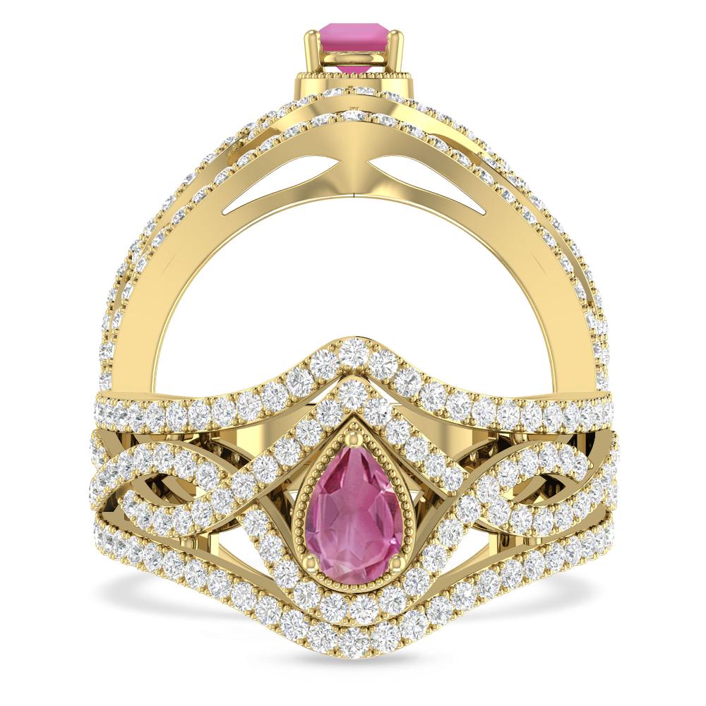 Yellow Gold - Pink Tourmaline