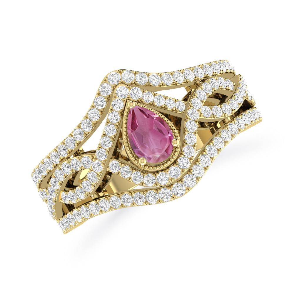 Yellow Gold - Pink Tourmaline