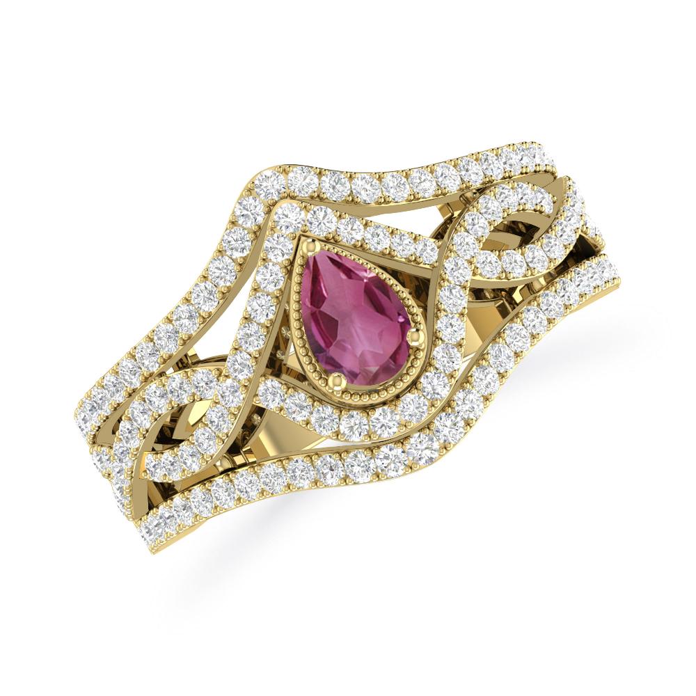 Yellow Gold - Pink Tourmaline