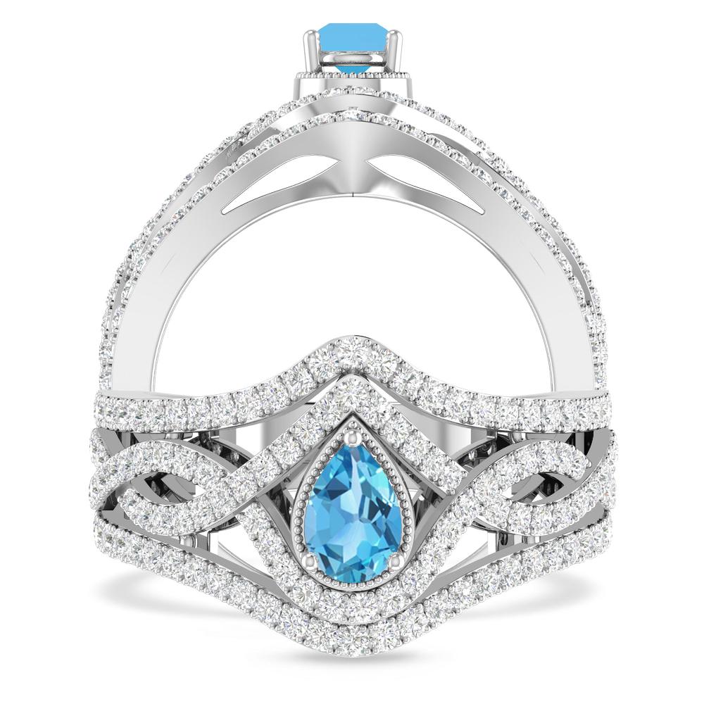 White Gold - Blue Topaz