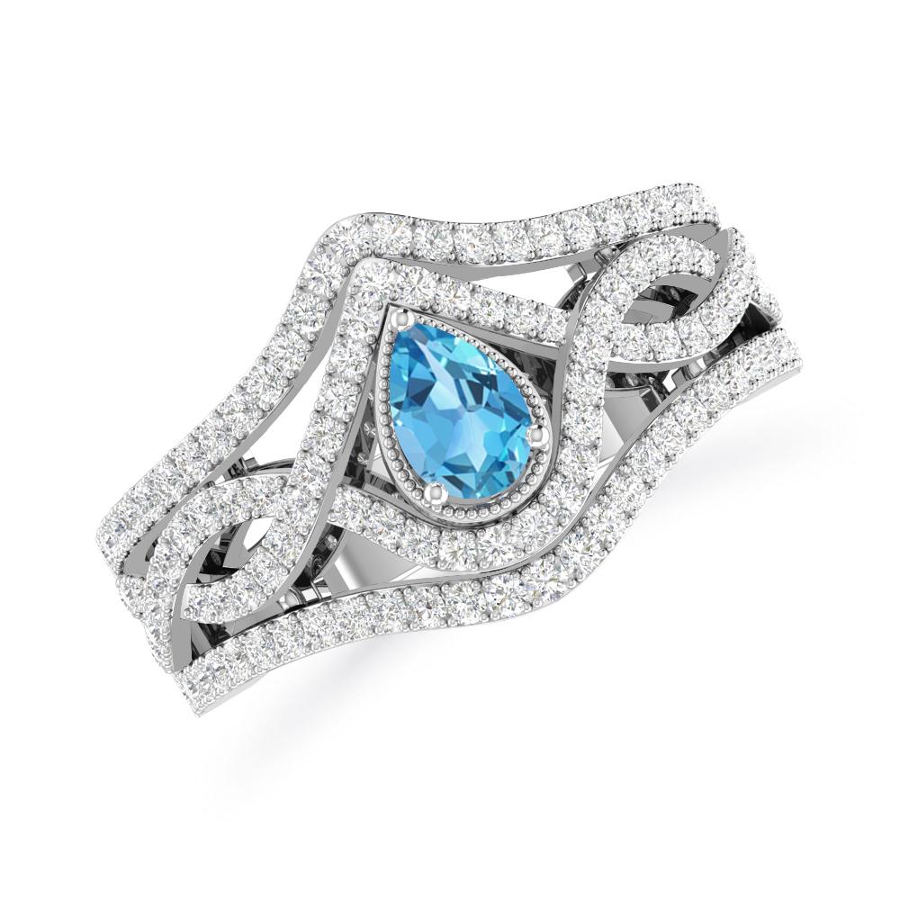 White Gold - Blue Topaz