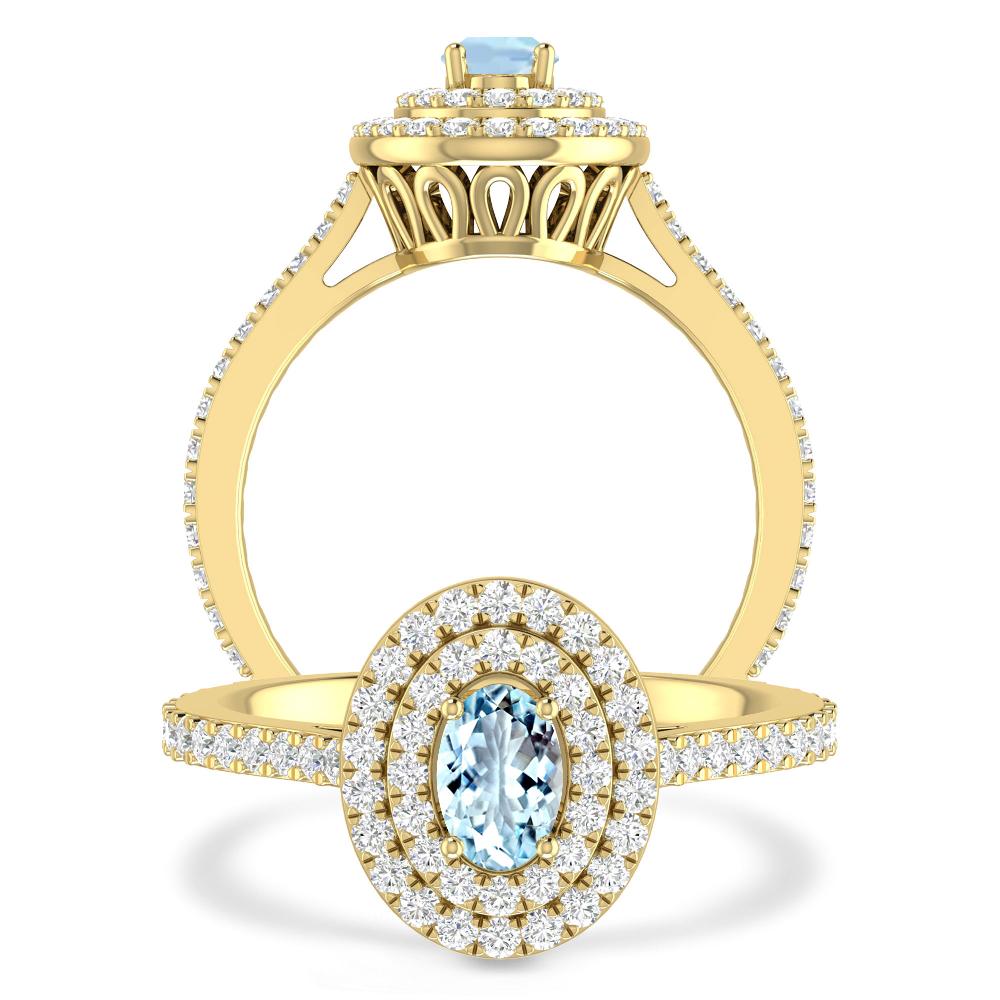 Yellow Gold - Aquamarine