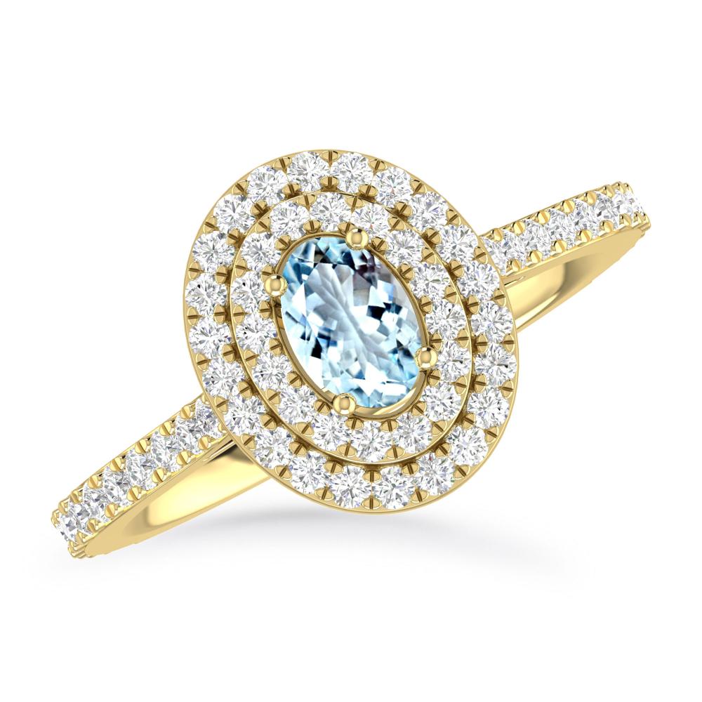 Yellow Gold - Aquamarine