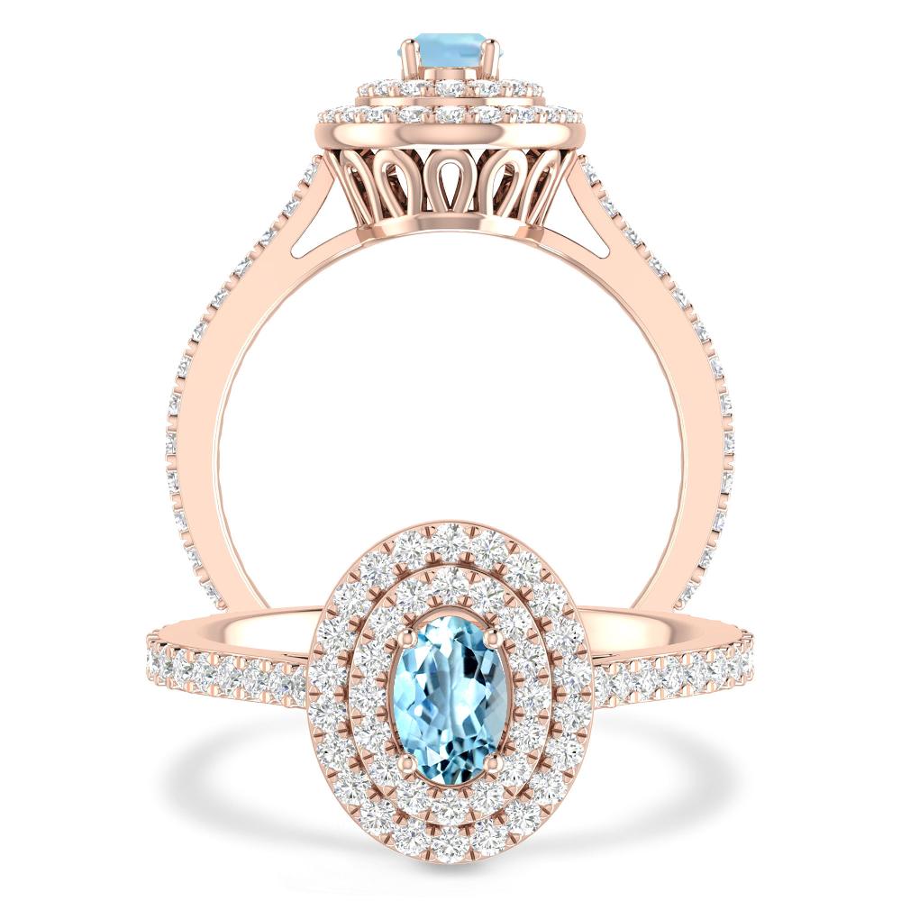 Rose Gold - Aquamarine