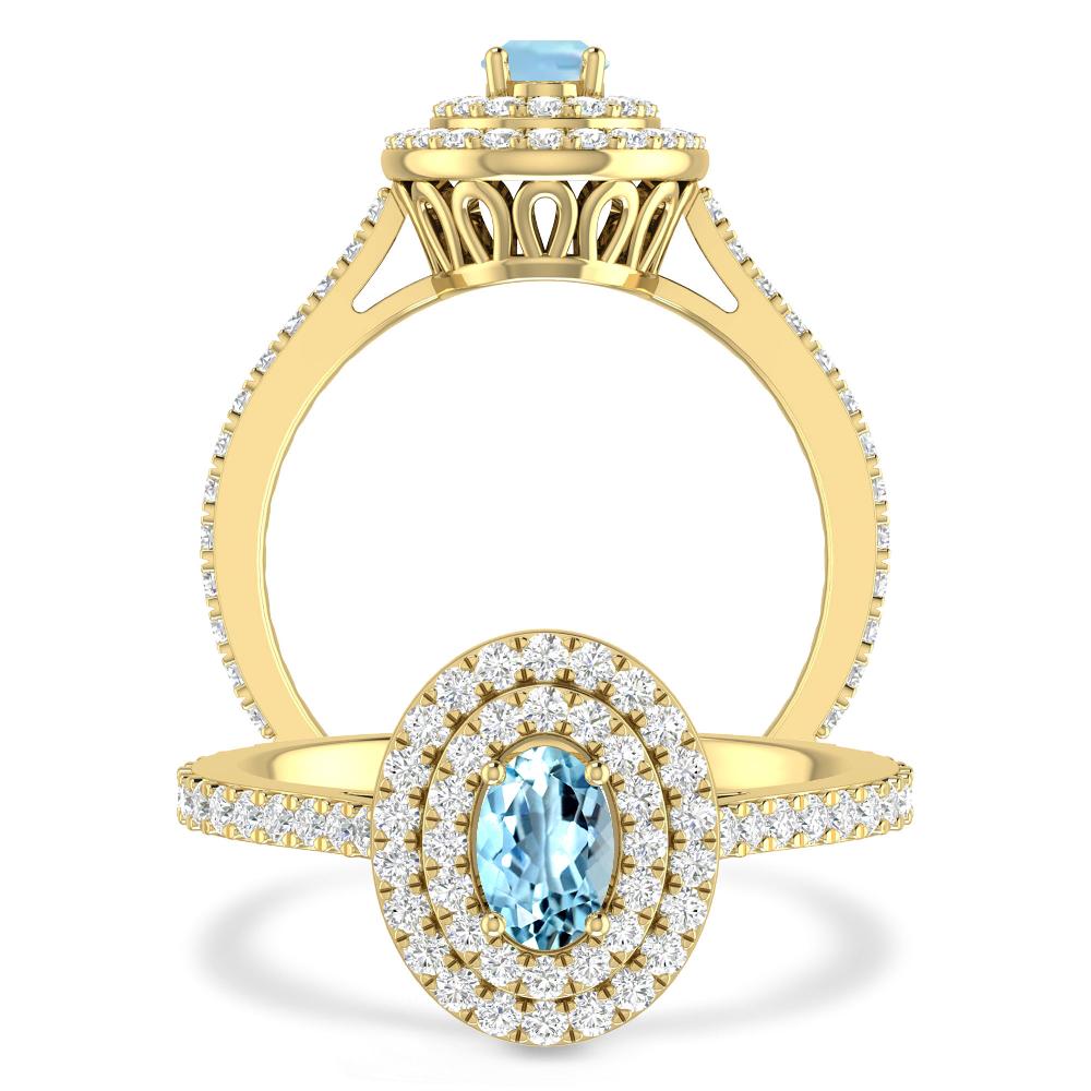 Yellow Gold - Aquamarine