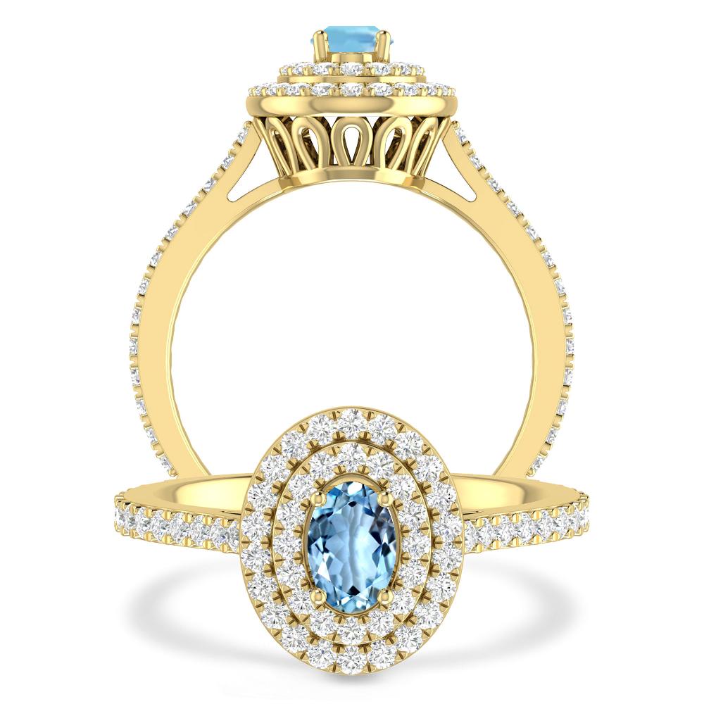Yellow Gold - Aquamarine
