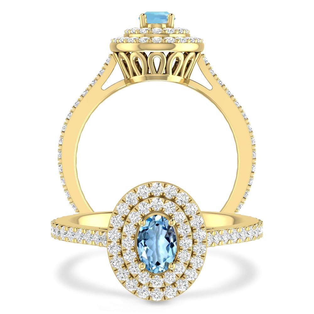 Yellow Gold - Aquamarine