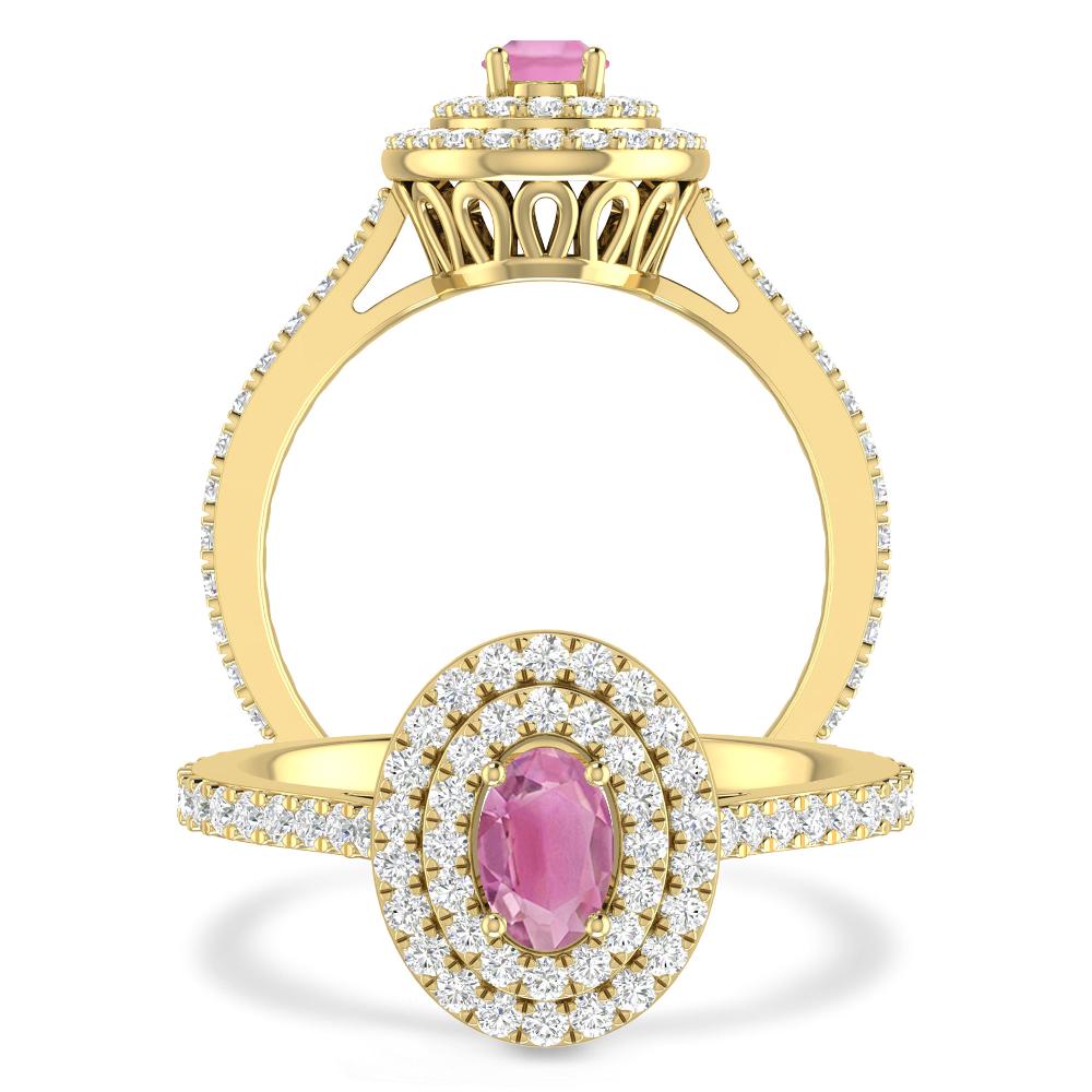 Yellow Gold - Pink Tourmaline