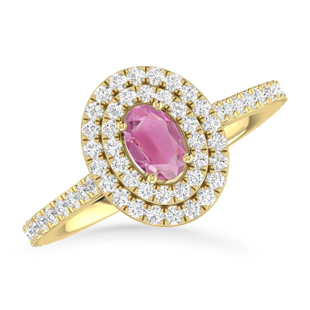 Yellow Gold - Pink Tourmaline