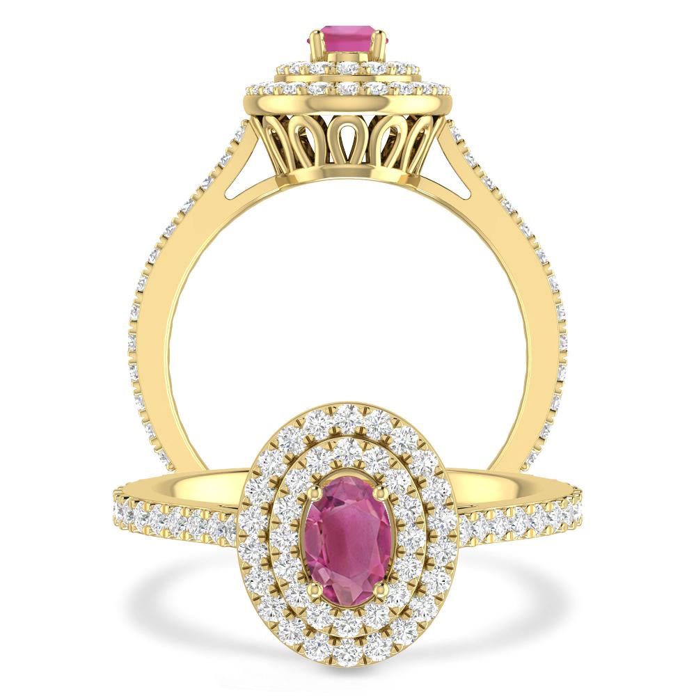 Yellow Gold - Pink Tourmaline