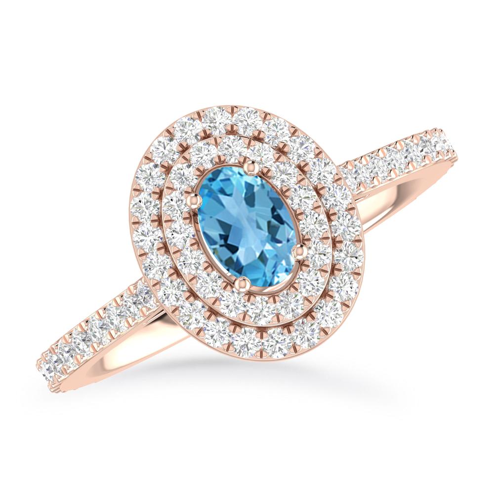 Rose Gold - Blue Topaz