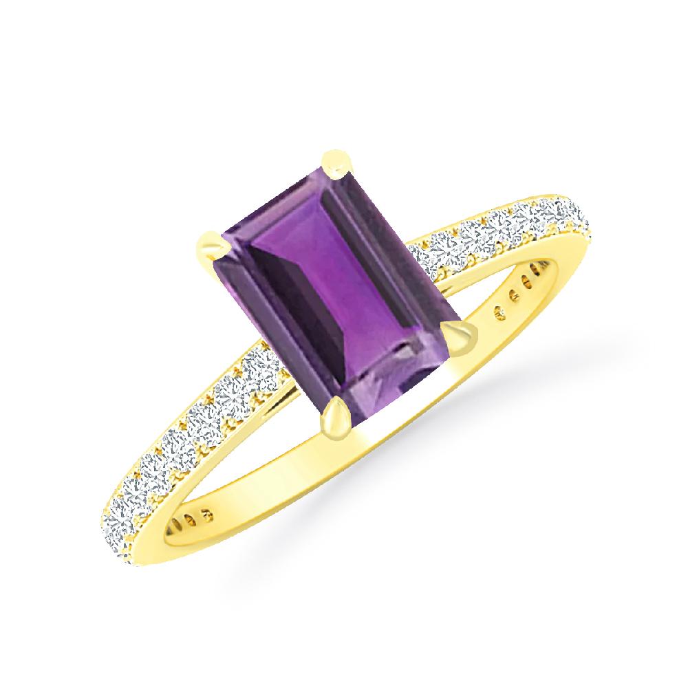 Yellow Gold - Amethyst