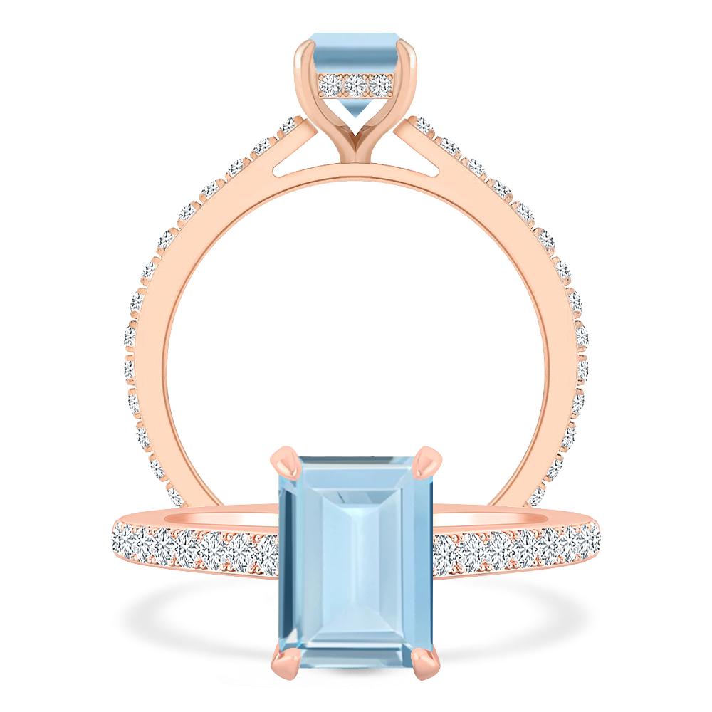 Rose Gold - Aquamarine