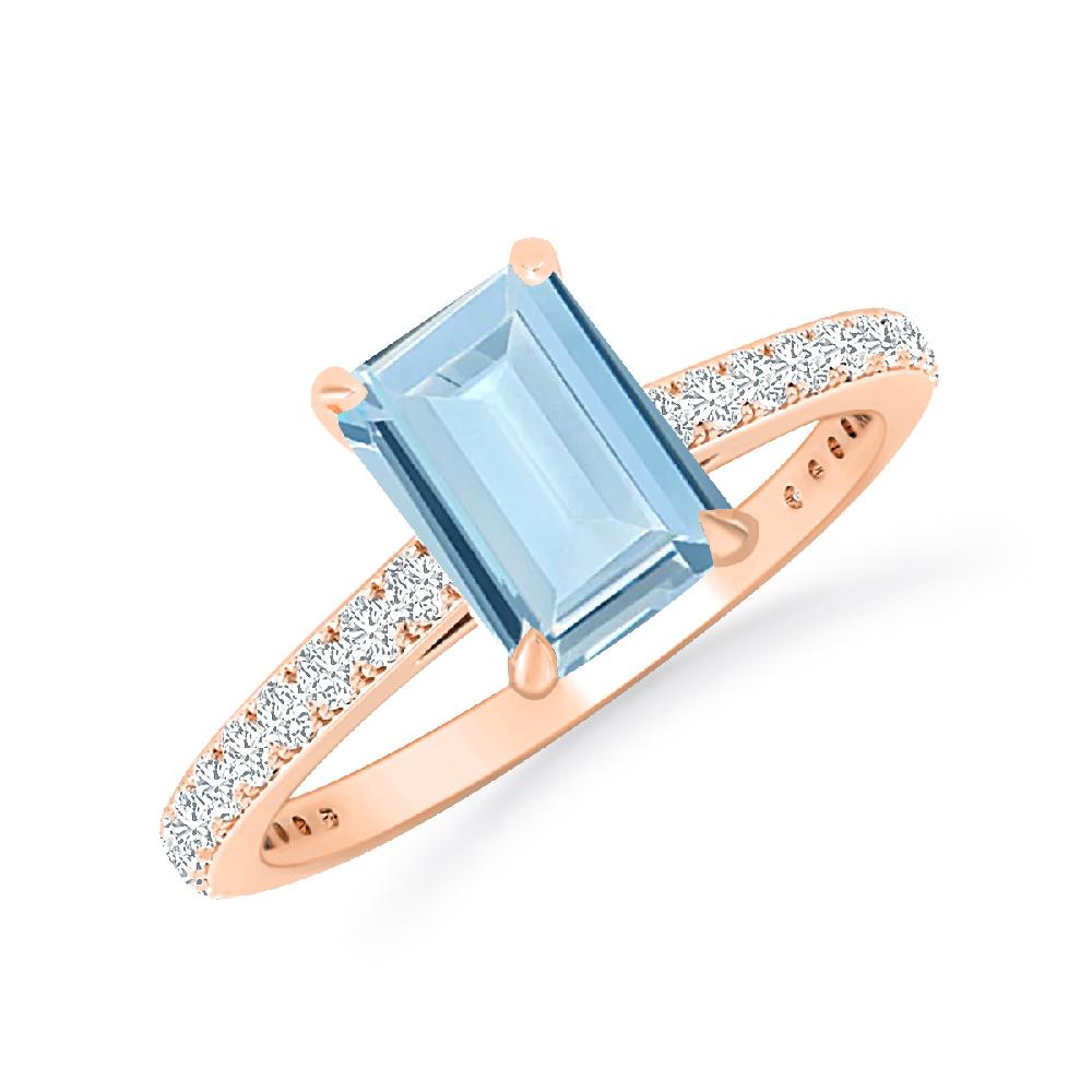 Rose Gold - Aquamarine