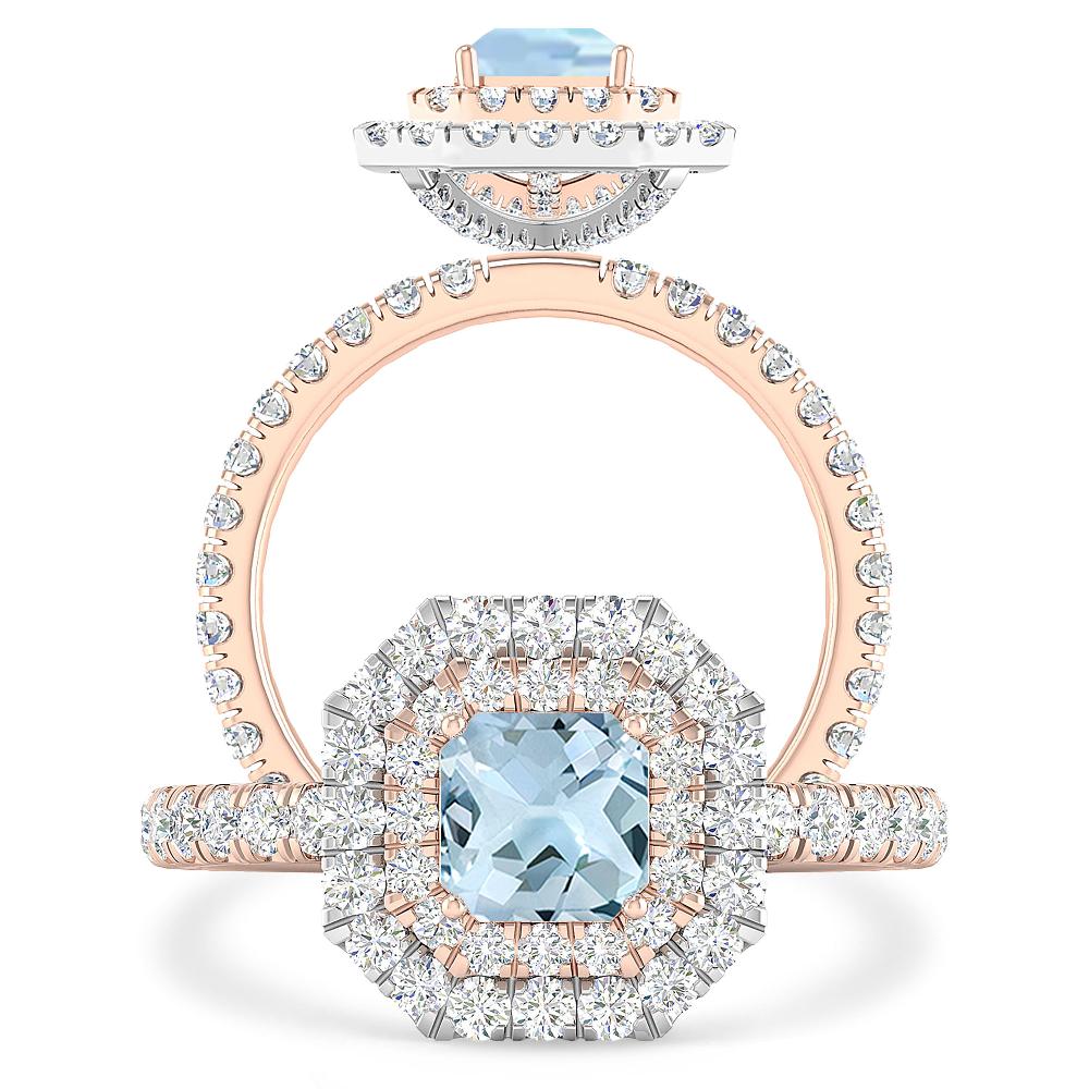 Rose Gold - Aquamarine