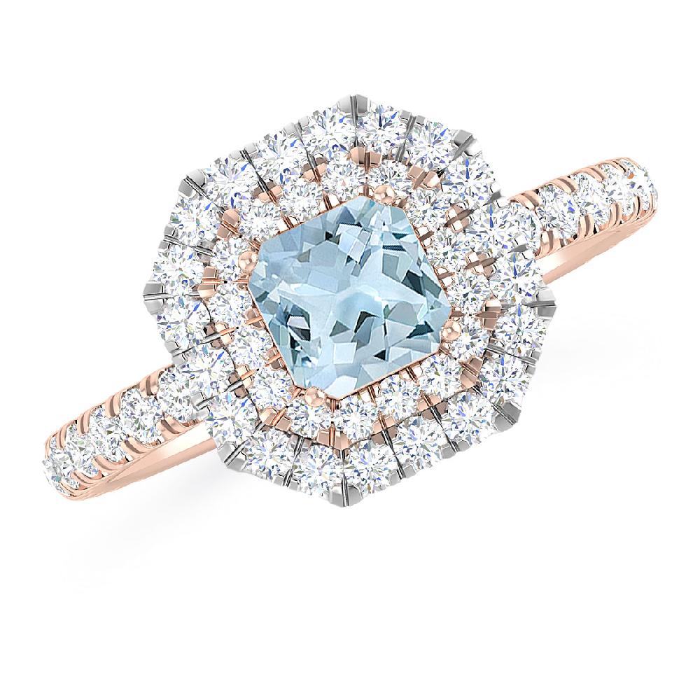 Rose Gold - Aquamarine