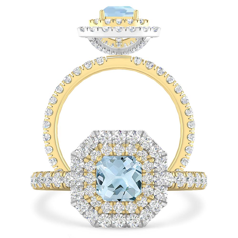 Yellow Gold - Aquamarine