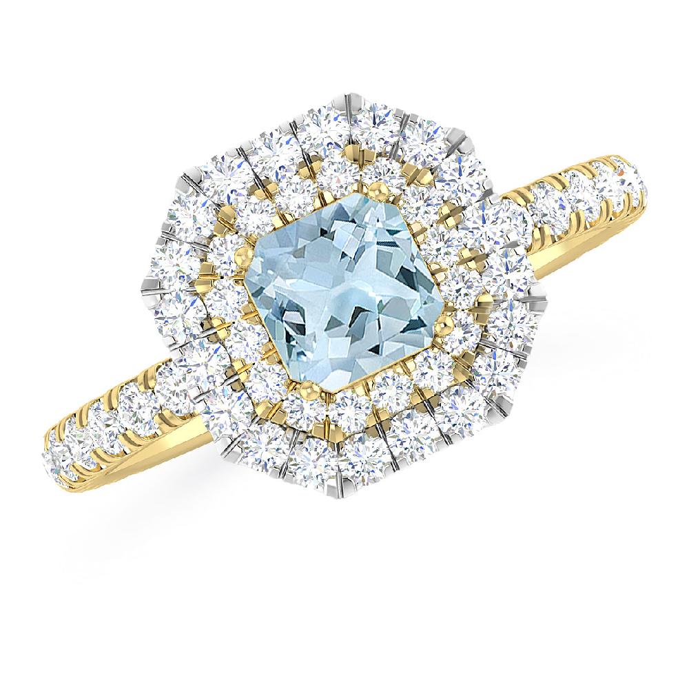 Yellow Gold - Aquamarine