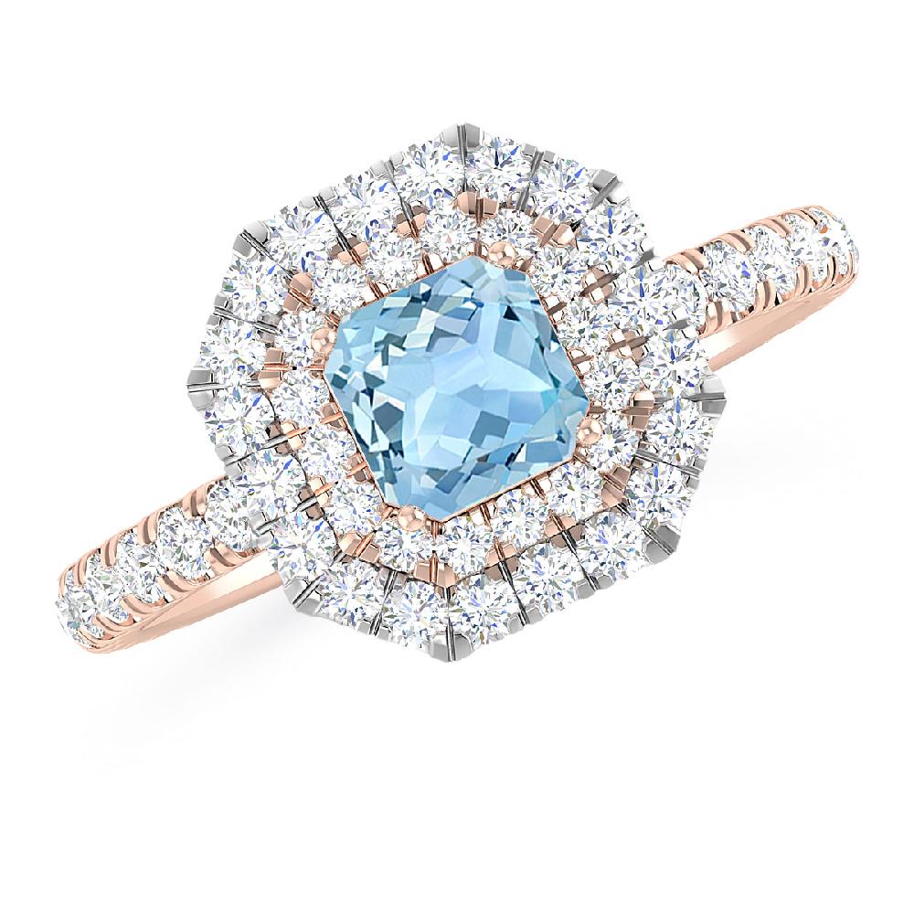 Rose Gold - Aquamarine