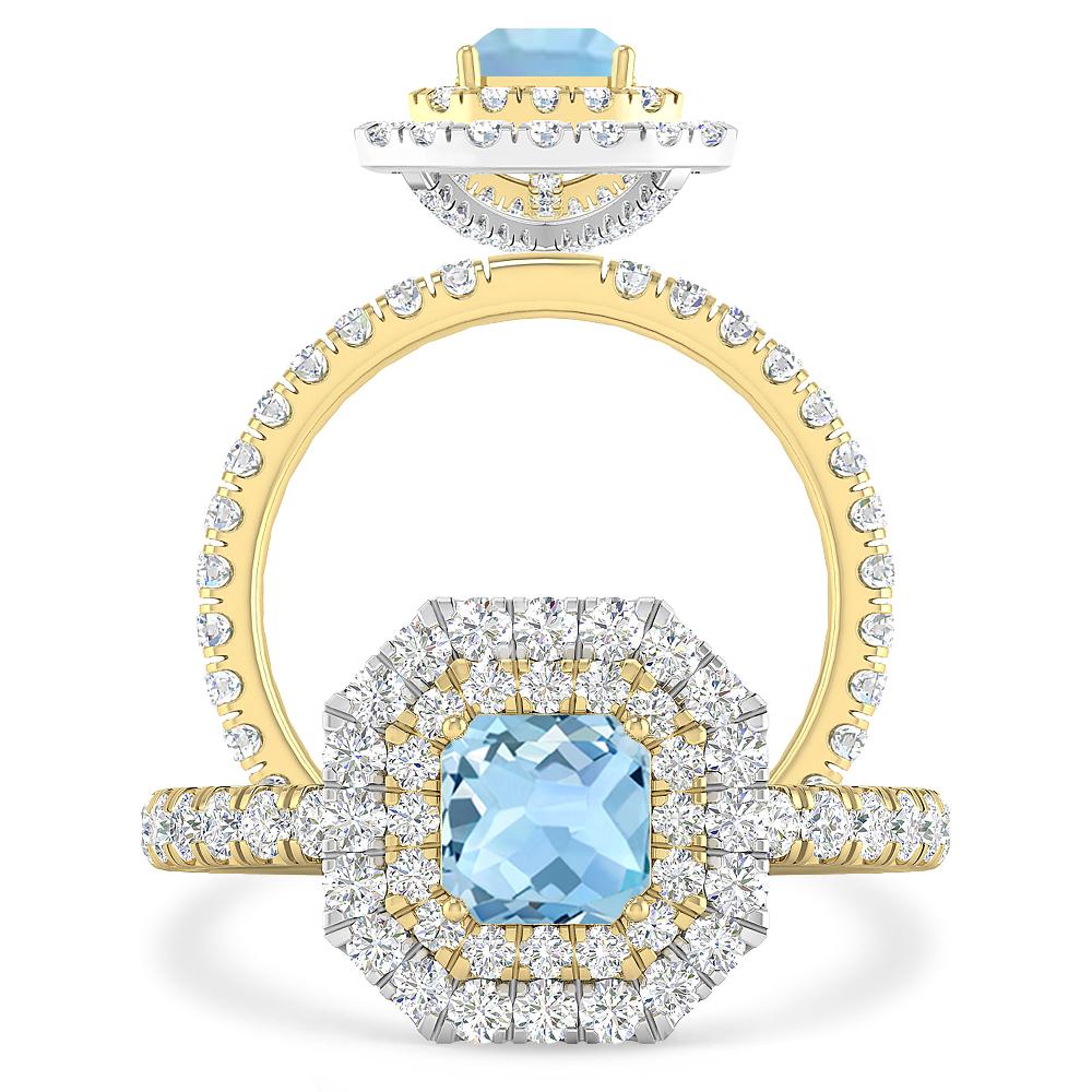 Yellow Gold - Aquamarine