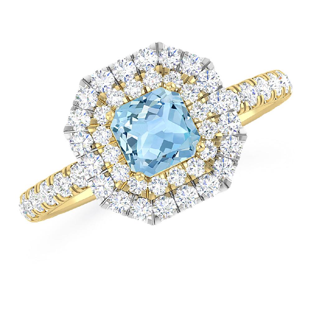 Yellow Gold - Aquamarine