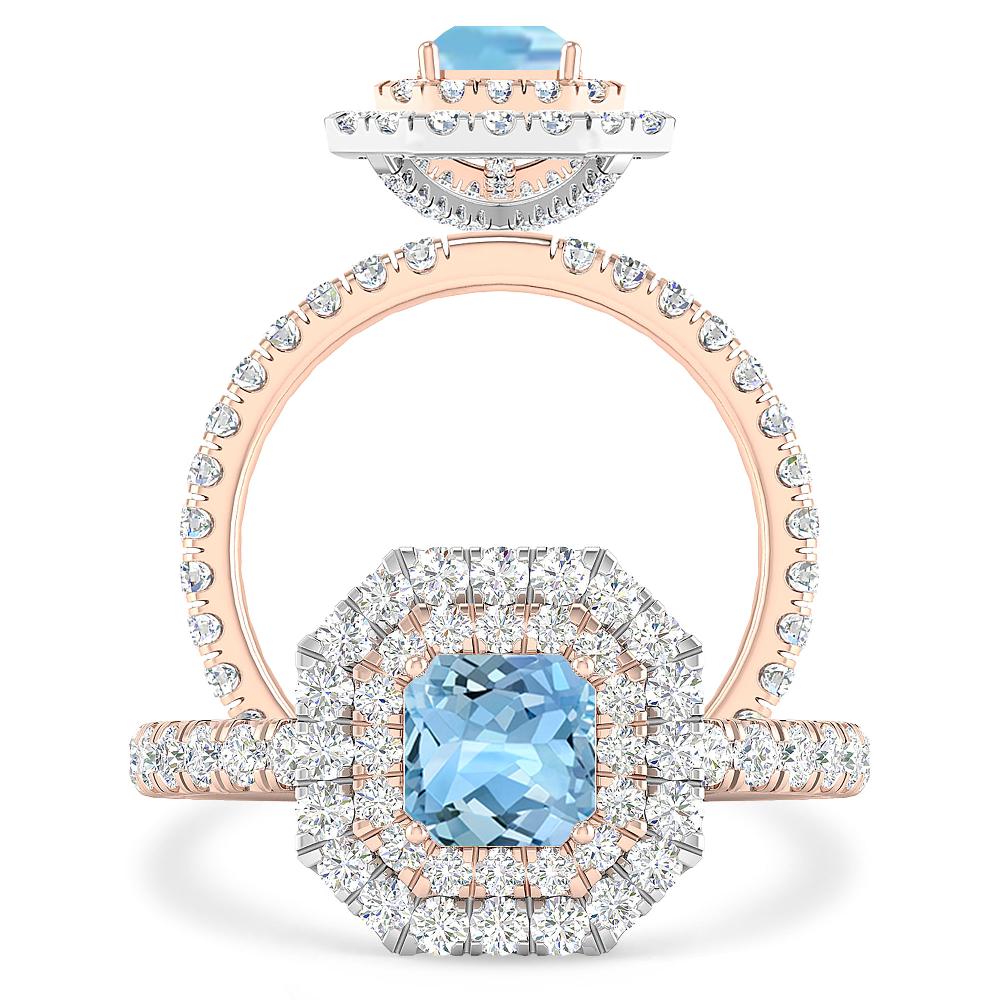 Rose Gold - Aquamarine