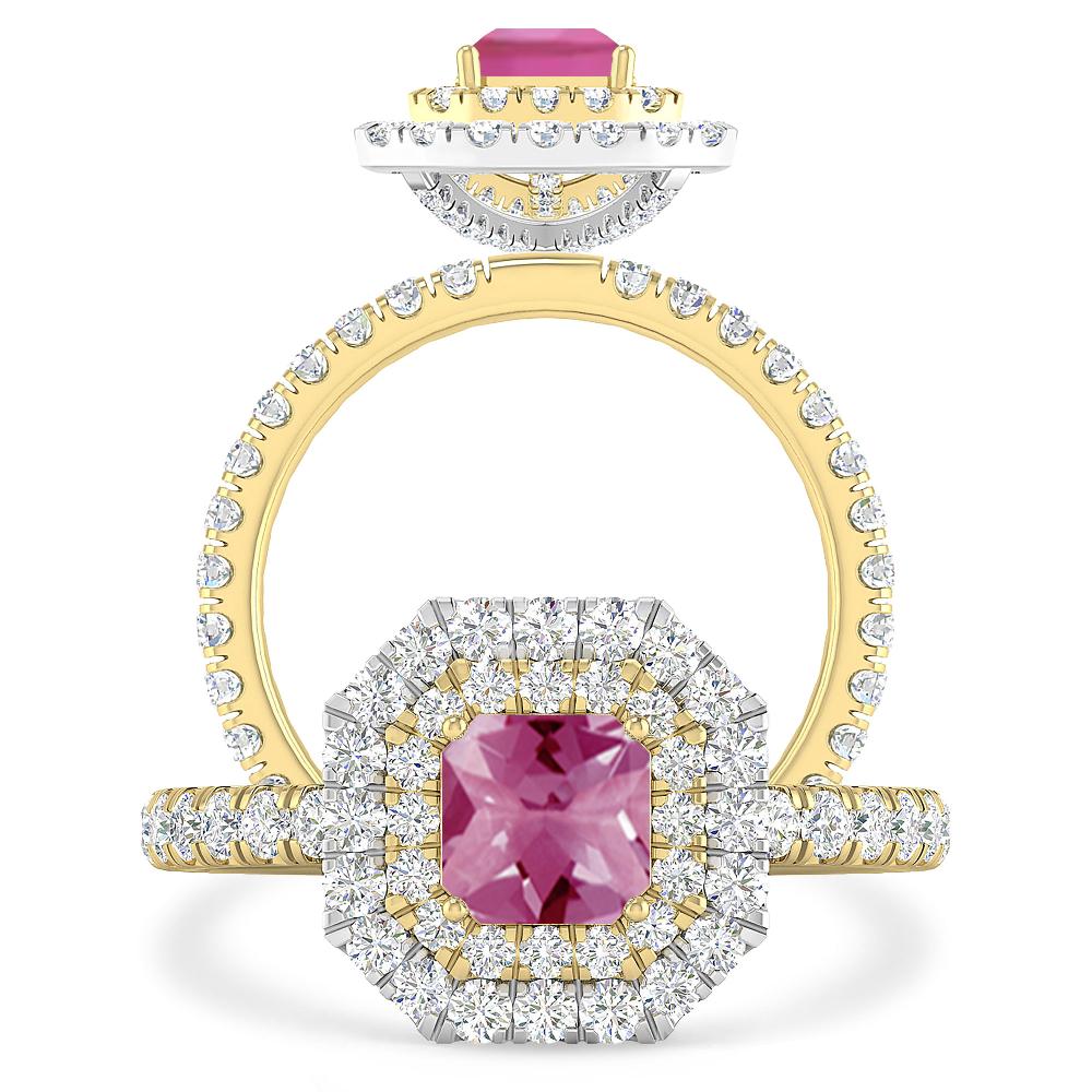 Yellow Gold - Pink Tourmaline