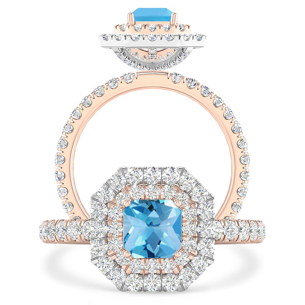 Rose Gold - Blue Topaz