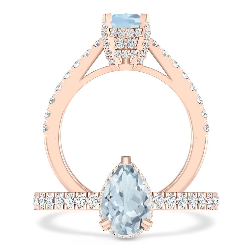 Rose Gold - Aquamarine