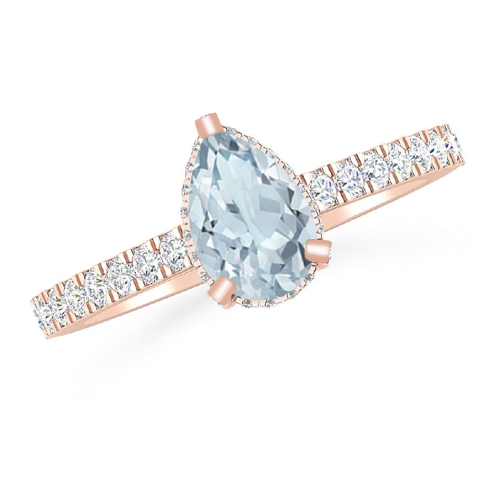 Rose Gold - Aquamarine