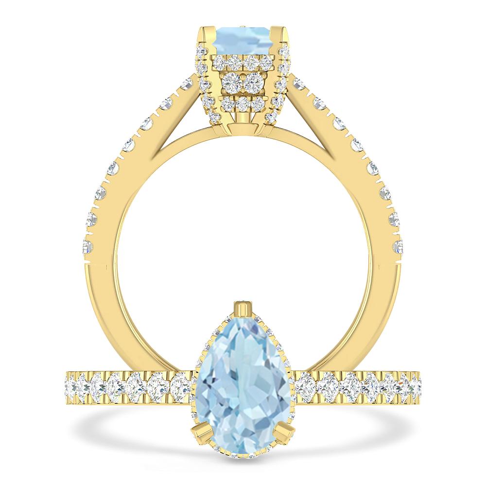 Yellow Gold - Aquamarine