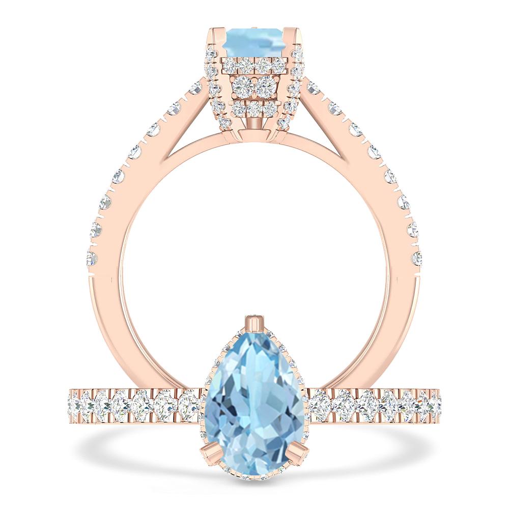 Rose Gold - Aquamarine