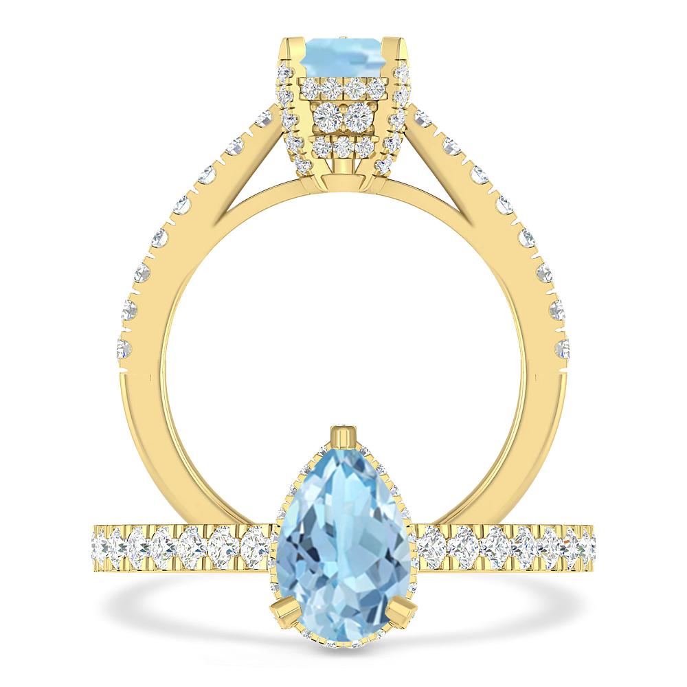 Yellow Gold - Aquamarine