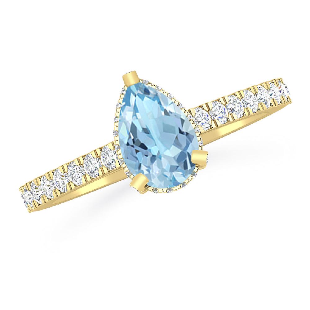 Yellow Gold - Aquamarine