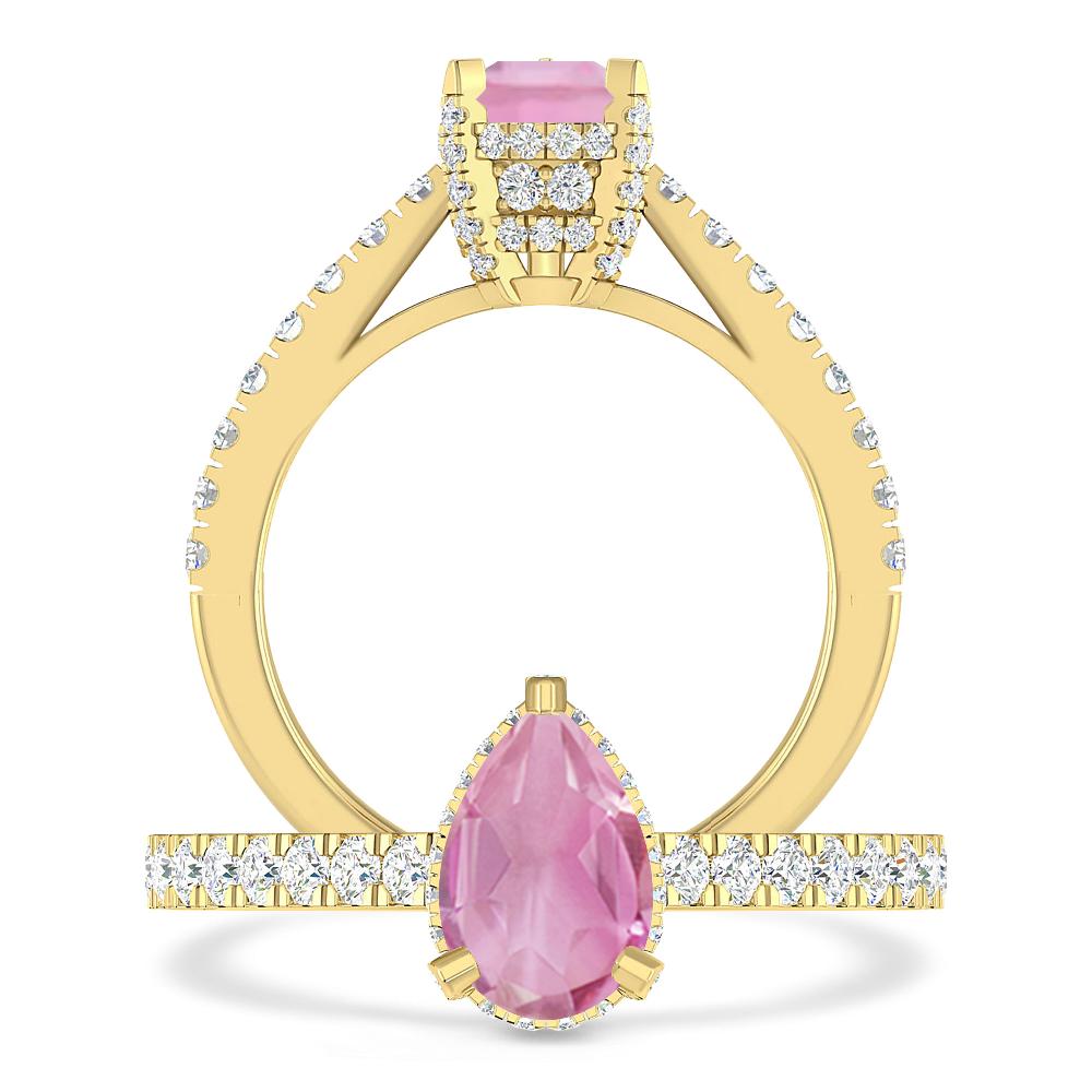 Yellow Gold - Pink Tourmaline