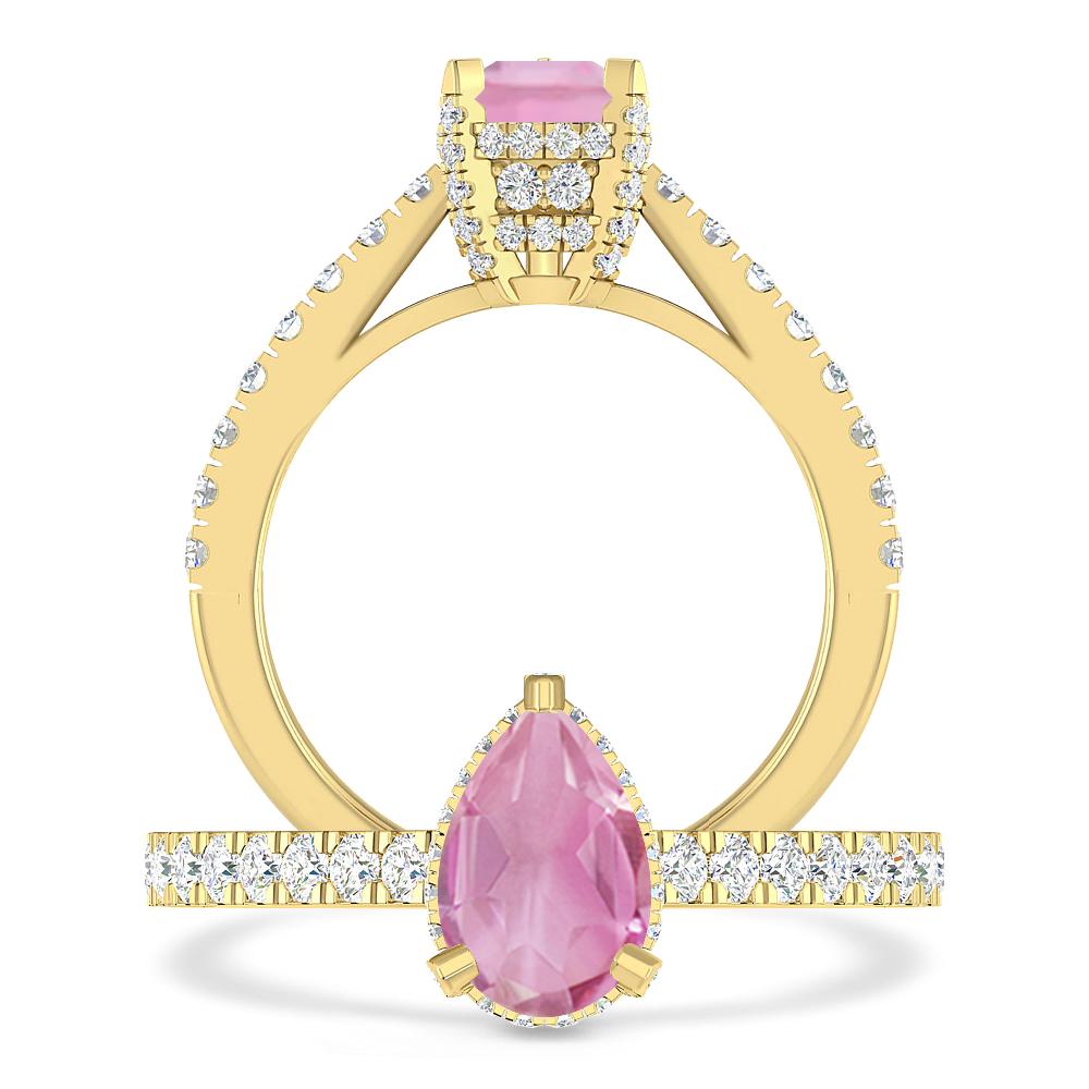 Yellow Gold - Pink Tourmaline