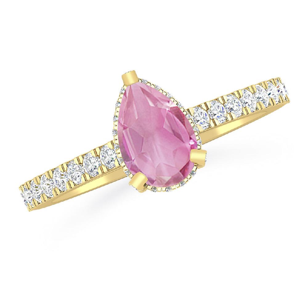 Yellow Gold - Pink Tourmaline