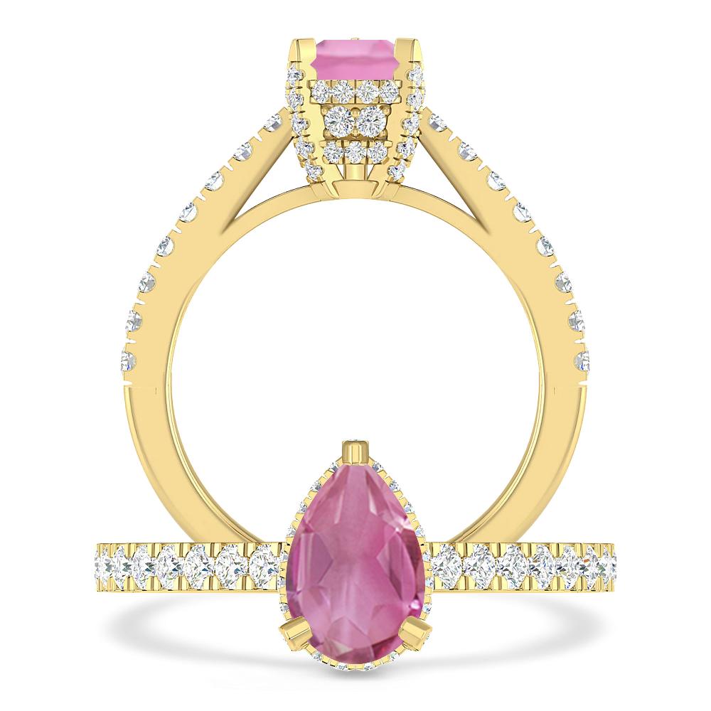 Yellow Gold - Pink Tourmaline