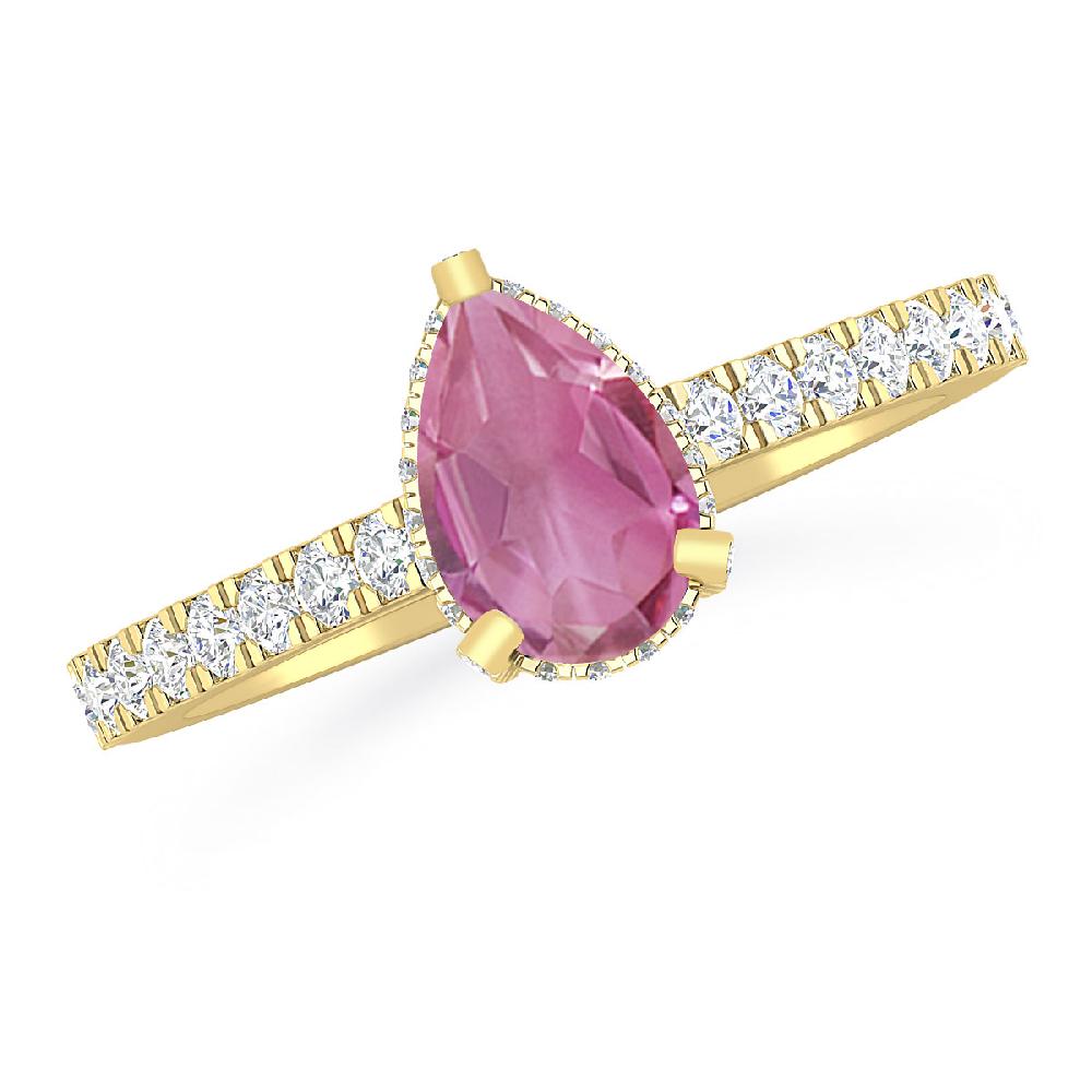 Yellow Gold - Pink Tourmaline