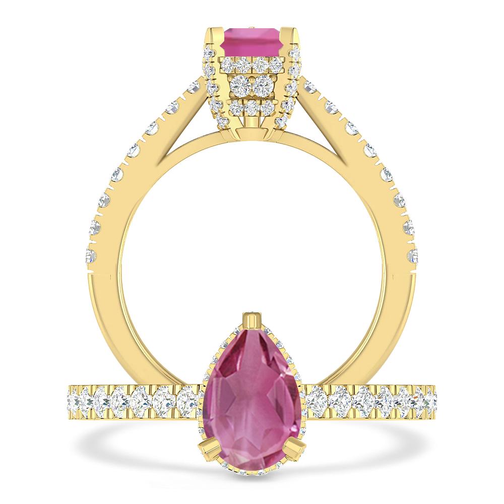 Yellow Gold - Pink Tourmaline