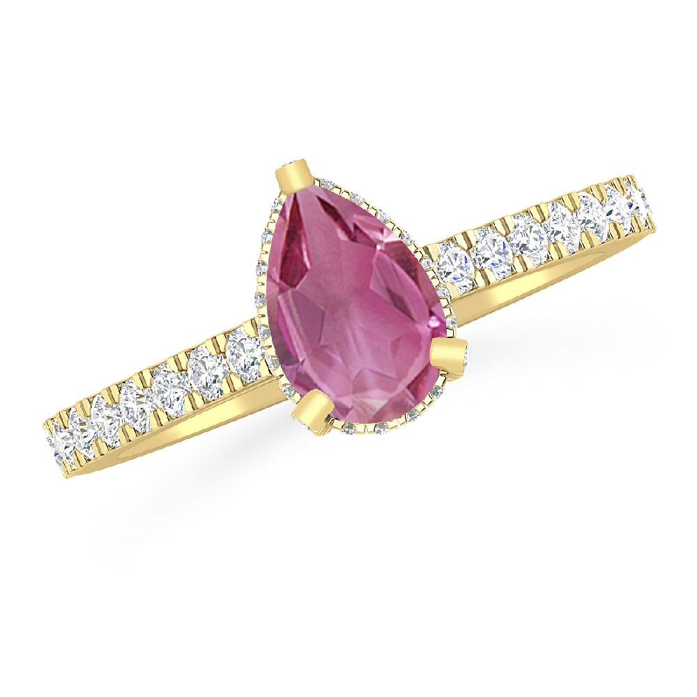 Yellow Gold - Pink Tourmaline