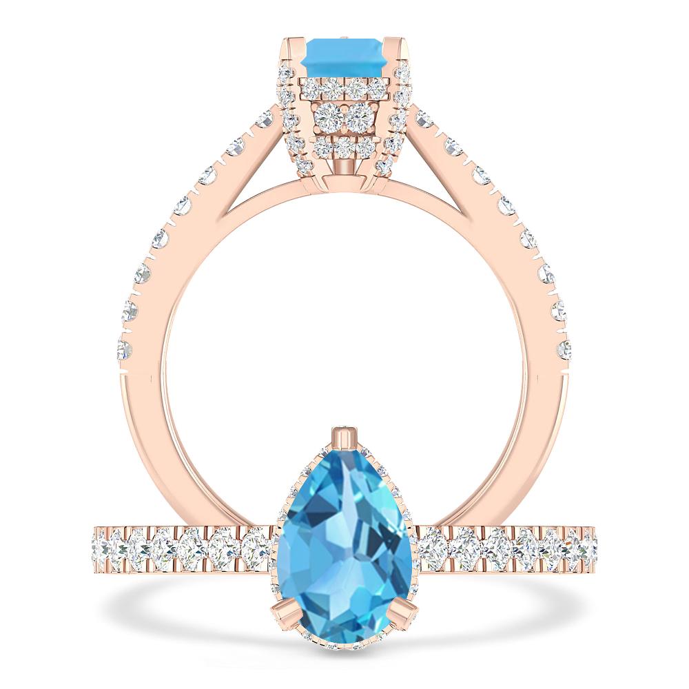 Rose Gold - Blue Topaz