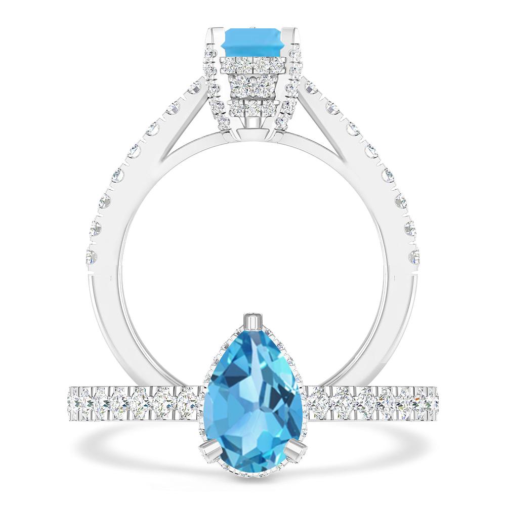 White Gold - Blue Topaz