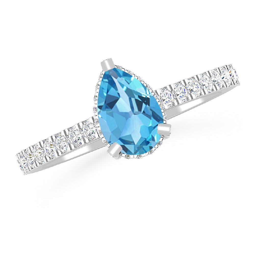 White Gold - Blue Topaz