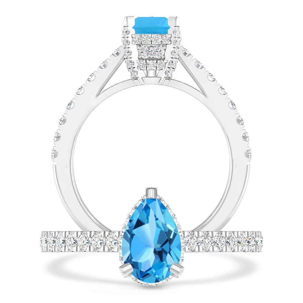 White Gold - Blue Topaz