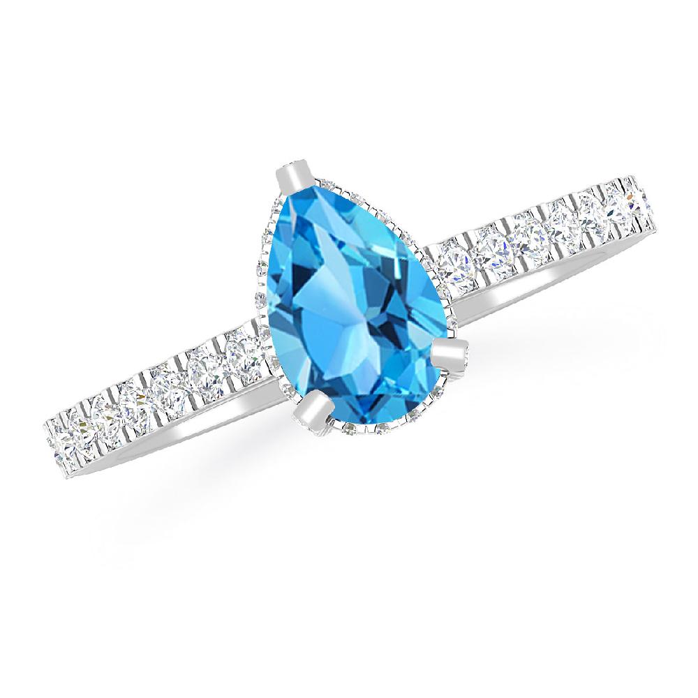 White Gold - Blue Topaz